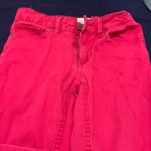 Pink girls jeans size 10 skinny legs
